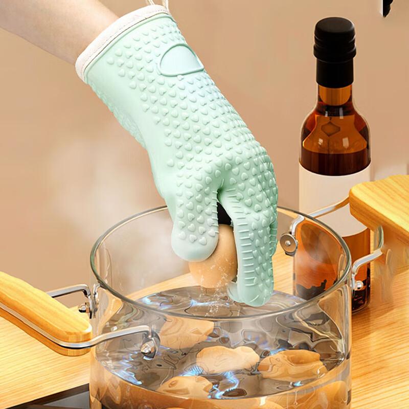 Jekero Five-Finger Thick Heat-Resistant Gloves, Insulated Anti-Scalding Gloves, for Kitchen, Microwave Oven, Baking, Oven-Specific, Thickened Non-Slip