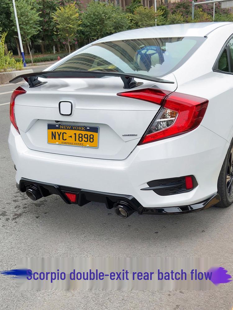 Compatible Rear Diffuser, Spoiler & Side Skirts for 10th Gen Civic – No-Cut Installation