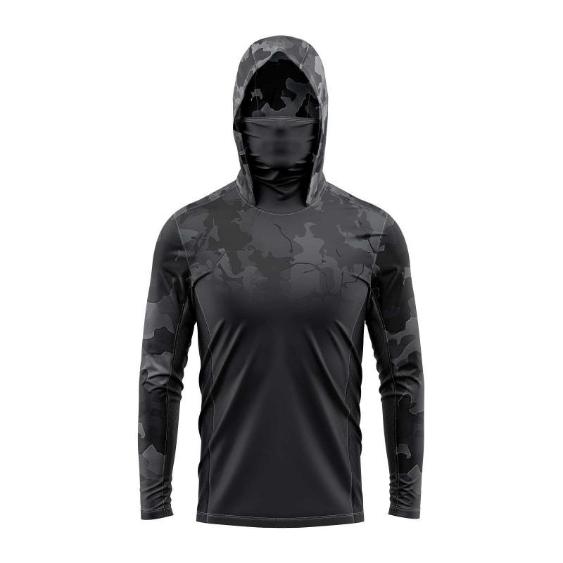 Mens Quick-Dry UV Protection Fishing Hoodie Lightweight Long Sleeve Outdoor Sport Shirt Casting Angling