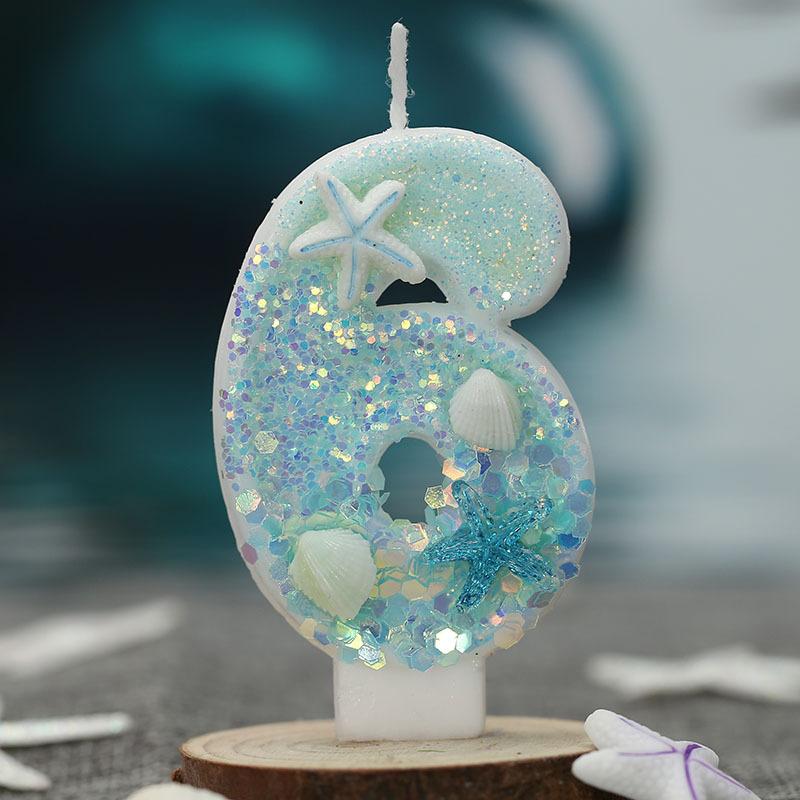 Digital Candle Ocean Beach Starfish Creative Birthday Party Decoration