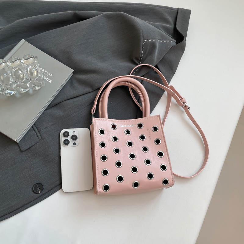 Commuter Small Pouch with Hollowed-out Design, Hand-held, Double-shoulder Strap Crossbody Bag