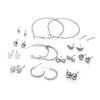 12 Pairs / Set of Bohemian Alloy Heart Moon Earrings Set Women Fashion Jewelry Party Gifts