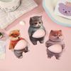 3D Shiba Inu Hunde-Bauchaufkleber - Niedlicher Welpe in orangefarbener Kleidung mit zartrosa Hintergrund, selbstklebend aus Silikon