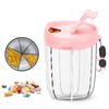Pill Box Organizer with 6 Compartments Large Capacity Transparent Design Portable Pill Case Tablet Dispenser