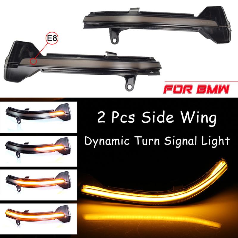 2pcs Dynamic Turn Signal LED Rearview Mirror Indicator Blinker Repeater Light For BMW 5 6 7 Series F10 F11 F07 F06 F12 F13 F01