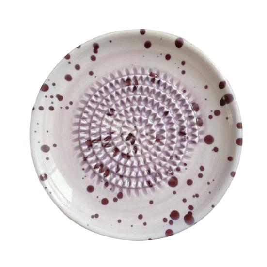 Ceramic Grater Bowl, Manual Ginger Garlic Mincer with Ink Splash Pattern, Pepper Grinding Plate for Wasabi Daikon, Dishwasher Safe Kitchen Essential