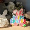 Rabbit Easter Letter Candle Silicone Mold Cute Rabbit Easter Gypsum Dropping Pendant Mold For Crafting Home Decor Diy Projects