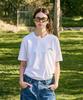 Peullukeu Aqe Long Island Graphic Short Sleeve T-Shirt White Fst358