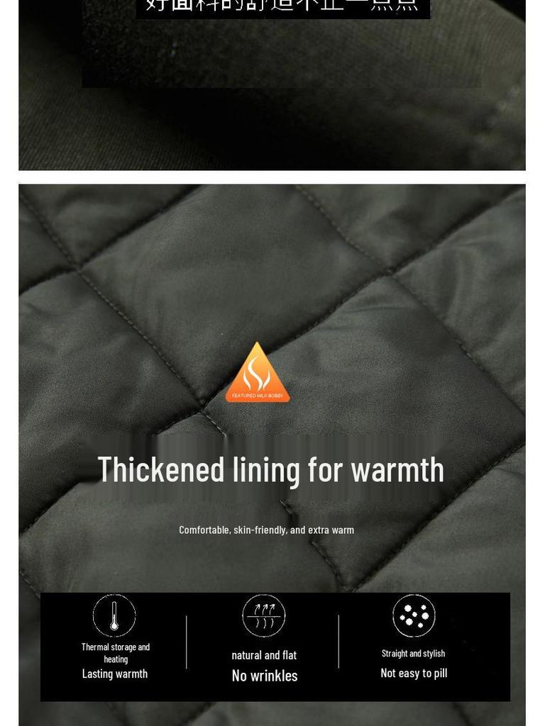 Men's Military-Style Cotton Padded Flight Jacket - Retro Casual Workwear for Autumn/Winter