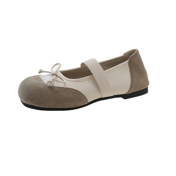 

Плоские одинарные туфли женские ретро неглубокие туфли Мэри Джейн с мягкой подошвой модные и удобные 40 бежевый