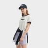 FILA Original Letter Logo Print Round Neck Pullover T-Shirt Women tops Cloud-White F11W429113FWT