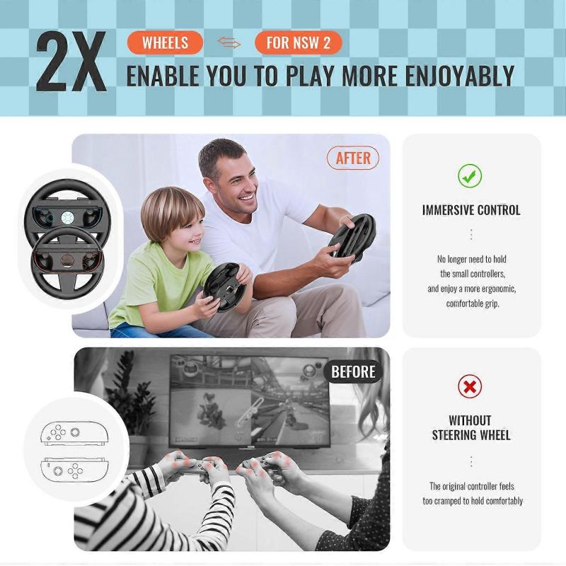 JYS-NS2275 2Pcs For Nintendo Switch 2 Large and Small Parent Child Racing Steering Wheel