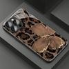 Luxury Butterfly Leopard Pattern Glass Material Phone Case For iPhone 17 16 15 14 Pro Max 13 12 11 16E 7 8 Plus XR XS X Cover