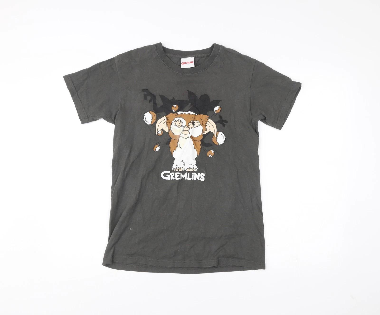 Gremlins Men s Black Cotton Graphic T-Shirt Size S Gizmo S