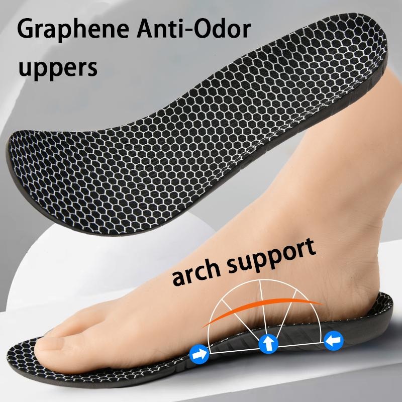 Graphene sweat absorbing Shoe insole Men Women Shock Absorption Shoe Sole Arch Support Flatfoot Orthopedic insoles baskets Pads