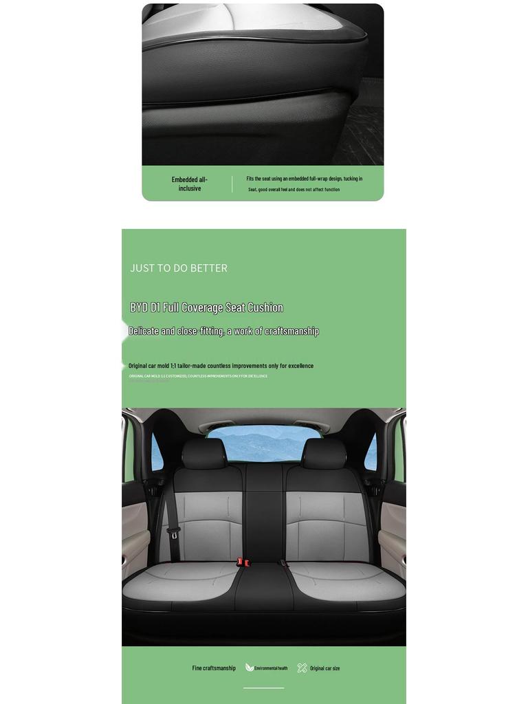 BYD D1 Car Seat Covers: 5-Piece Set, Original Texture, Wear-Resistant Leather, All-Season, Full Coverage.