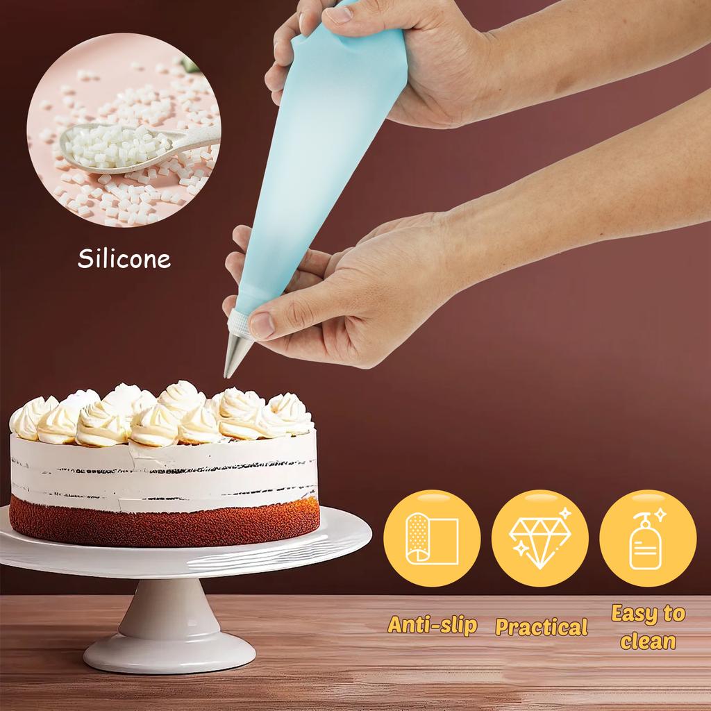 63/82Pcs Cake Decorating Tools Kit Cake Baking Accessories Set DIY Baking Tool Accessories Bake Pastry Turntable Kit for Kitchen