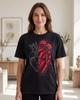Comfort Colors Tee | Anatomical Heart Floral Artwork | Unisex Relaxed Fit | Gothic Academia | Black