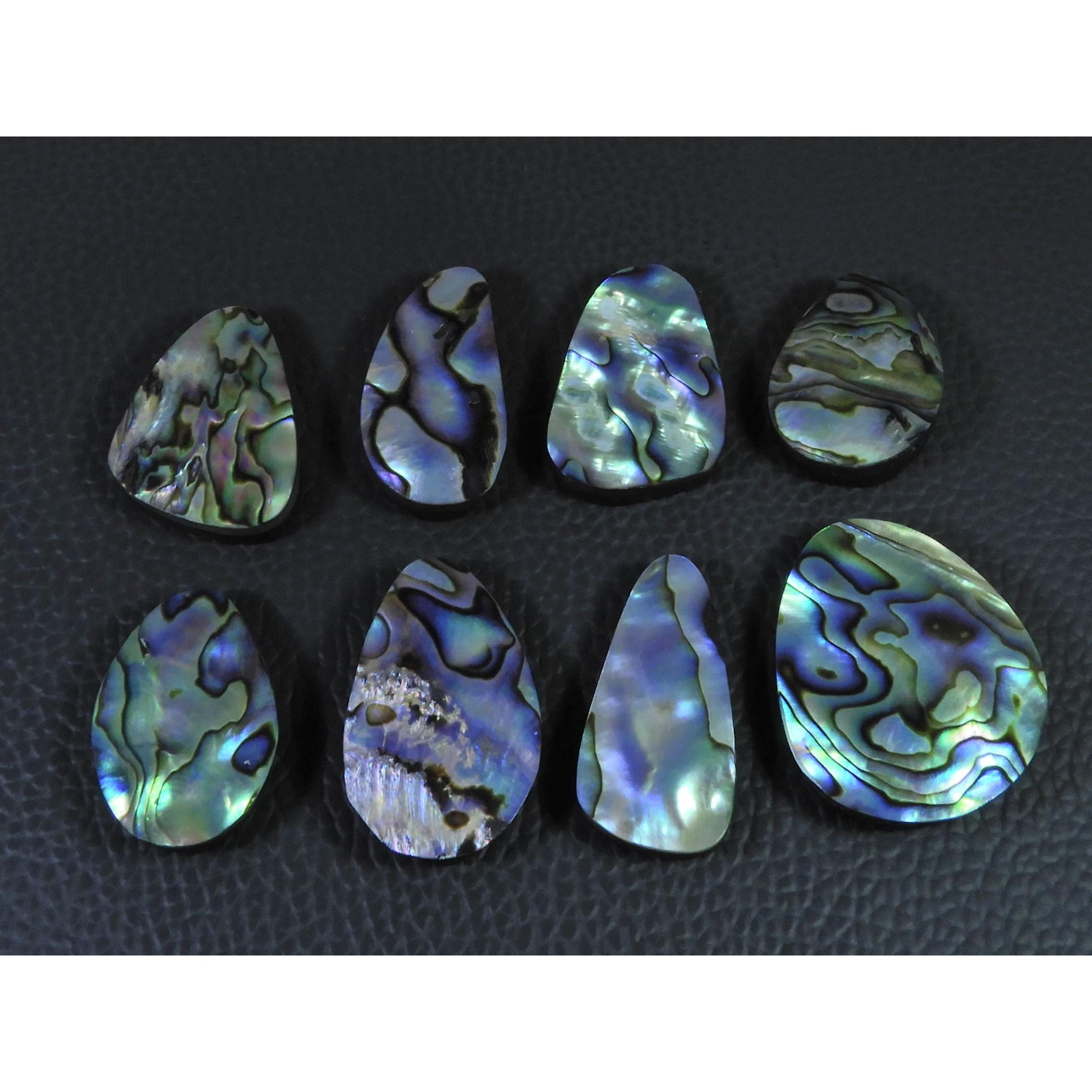 08Pcs Abalone Shell Fancy Cabochon Loose Natural Gemstone 215Cts.Lot 24-35MM C-1709