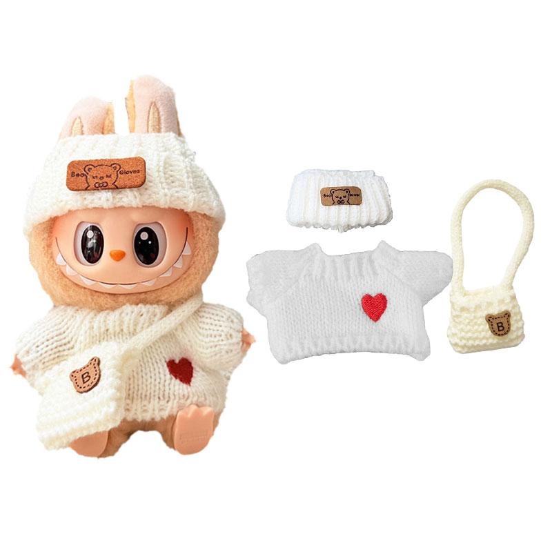 Fashion Doll Clothes Set For Labubu 17cm Outfit Dolls Stylish Plush Doll Clothes and Accessories For Kids Girl Birthay Xmas Gift