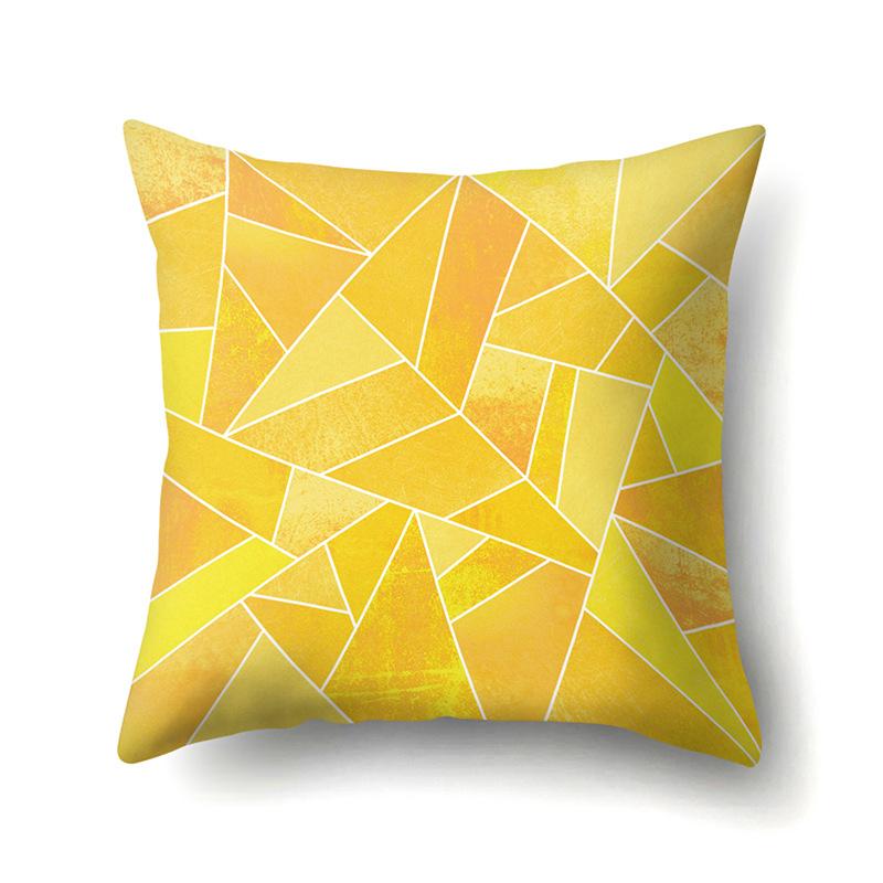 Polyester Pillow Case Decorative Geometric Home Printed Pillow Case Waist Cushion Cover Car Cushion Head Cushion Cover