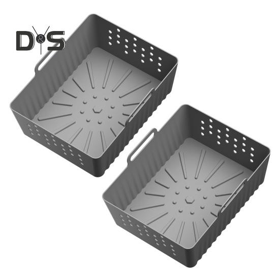 2ks silikonové vložky vzduchové fritézy pro Ninja SL401 2košové vzduchové fritézy Příslušenství k opakovaně použitelnému hrnci Nepřilnavý tepelně odolný pekáč pro bezpečné a zdravé