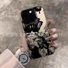 Black butterfly for Apple 15 colored silver iPhone14Pro creative 11promax matte 16 protective case 17