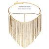 Long Tassels Face Mask Shimmering Rhinestone Mask with Adjustable Chain Crystal Fringes Mask Stylish Jewelry Accessory