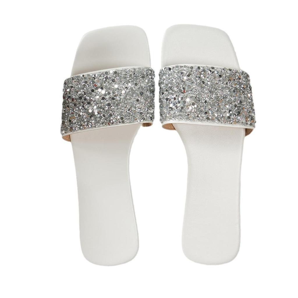 Glitt Women's Flat Square-Toe Slip-On Home Slippers