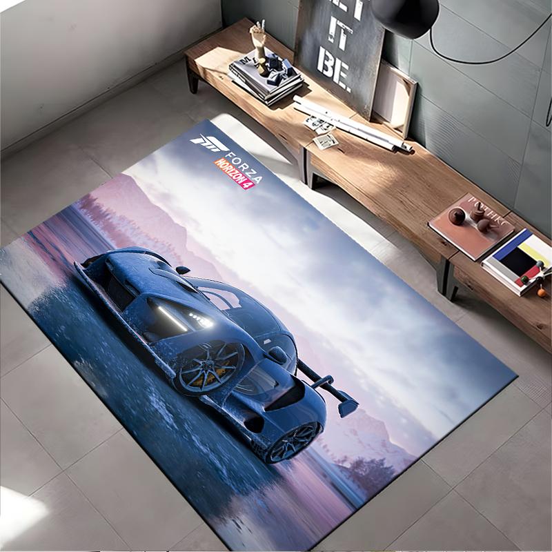 Forza Horizon 4 Sports Car Design Rug Non-slip rug suitable for living room and bedroom sofas.