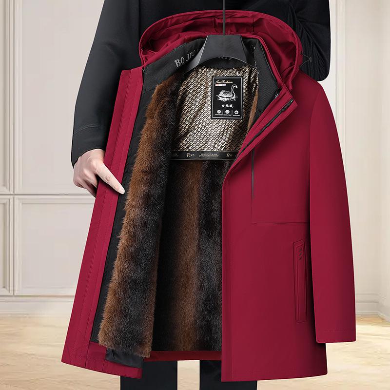 

Men s 2025 Winter High-End Detachable Liner Goose Down Jacket L червоний