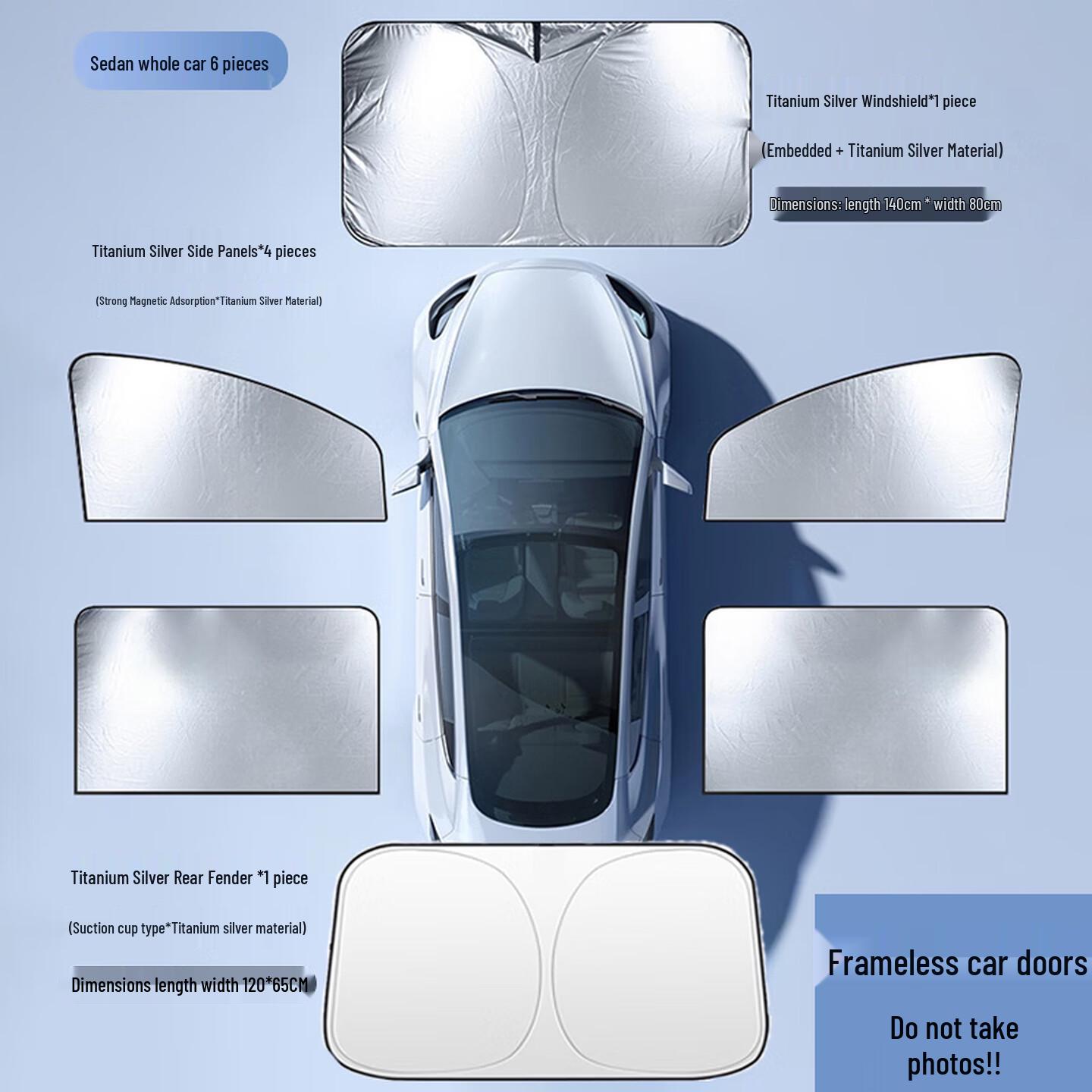 Magnetic Car Window Sun Shades - Blackout Privacy Curtains for Sedans 4 doors