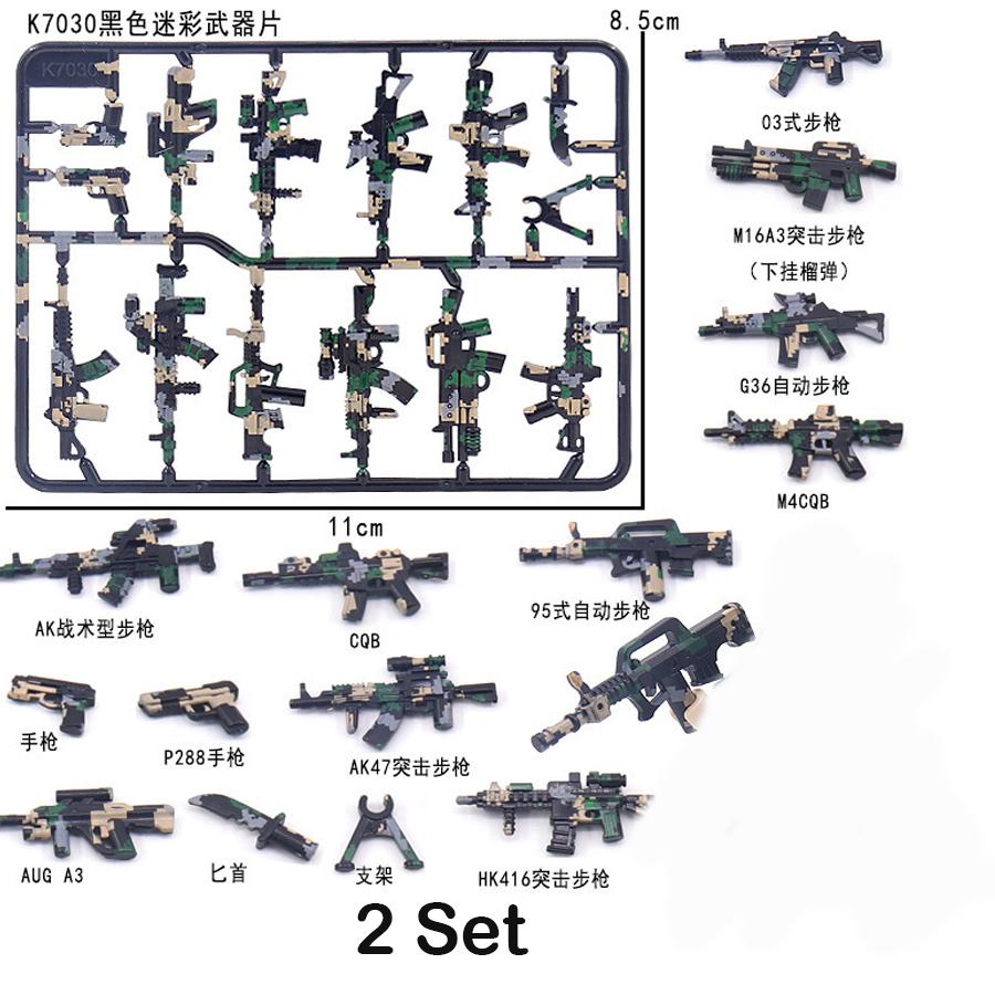 98K Military Weapon Accessories Guns Bricks Swat Sniper Rifle Pistol Soldier WW2 Army MOC Part Military Building Block Model