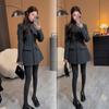 Completo Giacca Nera Stile Hepburn a Vita Stretta & Pantaloncini - Inverno 2026 Estetica Francese