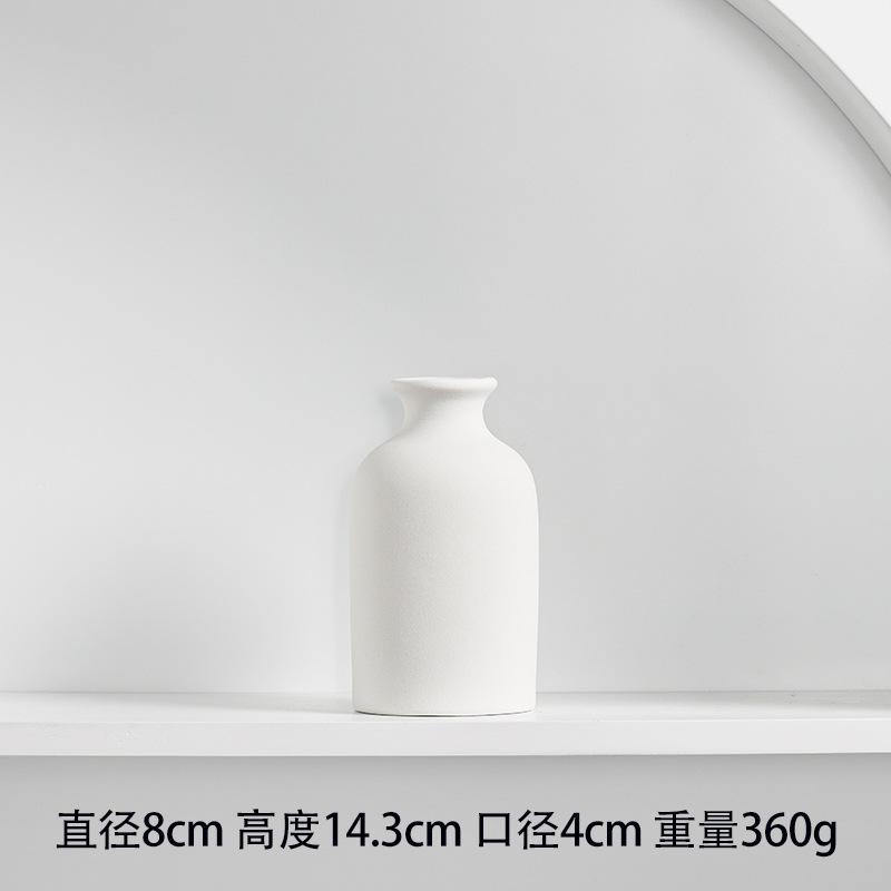 European Modern Creative Home Ceramic Vase Decoration Flower Arrangement Dry Flower Mini Vase Hand Frosted Vase Desktop Decor