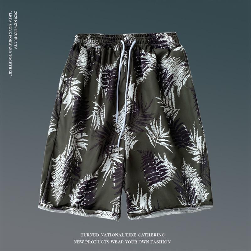Men's Loose Plus Size Hawaiian Floral Beach Shorts - Quick-Dry, Trendy, Five-Point Design for Couples