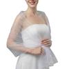 Seethrough Sheer Bridal Veils with Rhinestones Decors for Outdoor and Indoor Event Bride Shawl Wrap for Wedding Dresses