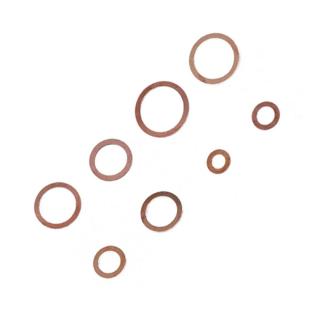 80pcs Solid Copper Sump Plug Assorted Washers Metal Kit Garage Engine Set with Box