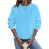 Lockere Passform Damen Hoodie Langarm Pullover Einfarbige Runde Halslinie Lässig