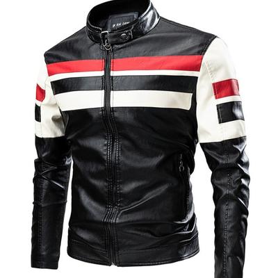 Chaqueta de cuero para hombre nueva chaqueta de cuero de motocicleta con costuras de otoño e invierno, chaqueta de cuero de gran tamaño, ropa para hombres gordos
