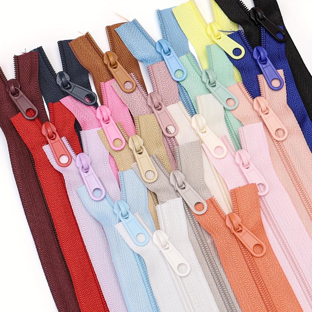 Zipper + 10 Plastic Zipper Pulls,Zipper Set,Used for Clothing, Luggage, Home Textiles, Etc