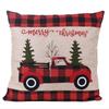 Red And Black Plaid Car Christmas Tree Pillow Cover For Christmas Decoration, Excluding Pillow Core Pillow Cover