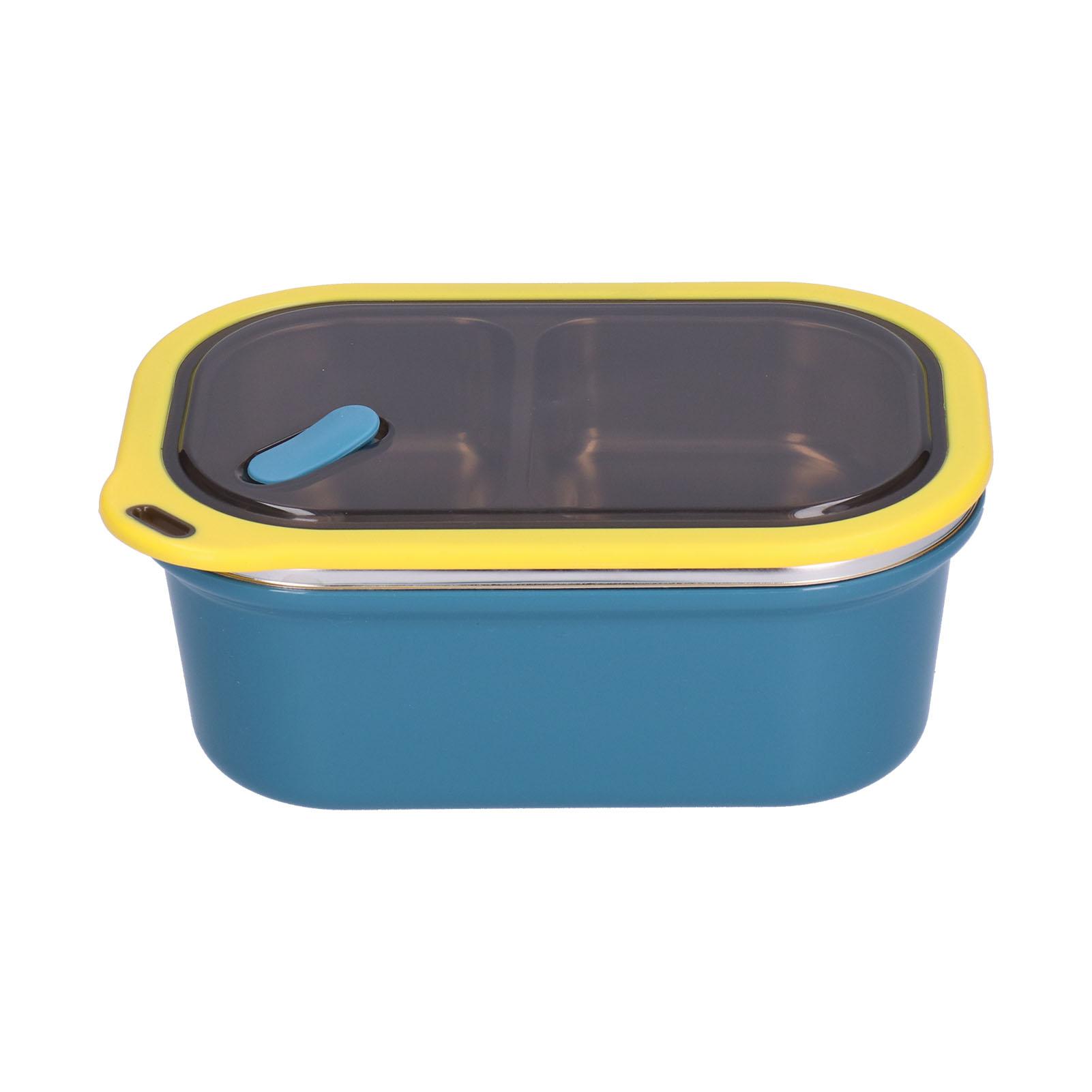 

1.2L Stainless Steel Bento Box Doublelayer LeakProof Sealed Food Container Storage Box for School Picnic 1.2L-Double Layer-Blue
