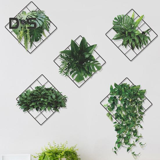 6 ks 3D mřížka nálepka se zelenými rostlinami odnímatelná vodotěsná PVC samolepící samolepicí obývací pokoj ložnice kancelář nástěnné umění dekorace zeleň