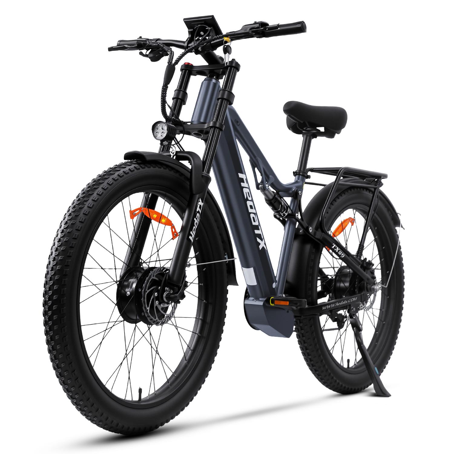 Vélo Électrique Tout-Terrain Hedatx TX29 Roues 27.5 Pouces Tous Terrains Charge 150KG Double Moteur 500W Équitation Extérieure VTT Électrique