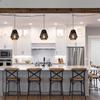 Plug-in Pendant Light,Hanging Lights Fixture With 15ft Cord On/Off Switch,Black Handwoven Rattan Basket Shade Boho Lamp for Bathroom Staircase