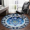 1pc Office Carpet Chair Mats Blue Iris Floral Mandala Perfect for Decorating Office Chairs, Living Rooms, Or Bedrooms