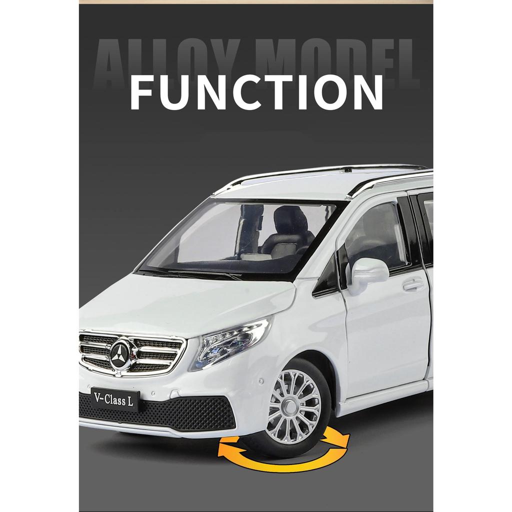 NEU 1/24 Benz V260 MPV Legierungsmodellauto Spielzeug Die-Cast Guss Sound und Licht Rückzieher Auto Spielzeug für Kinder Fahrzeug