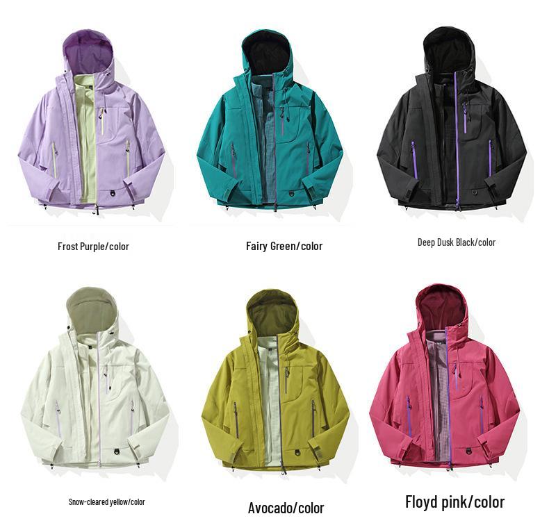 Women's Trendy Outdoor 3-in-1 Softshell Jacket for Hiking & Mountaineering - Windproof & Waterproof