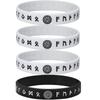 Vnox 12mm Silicone Bracelet for Men, Soft Rubber Silicone Wristband, Nordic Viking Compass Rune Almut Bangle Set